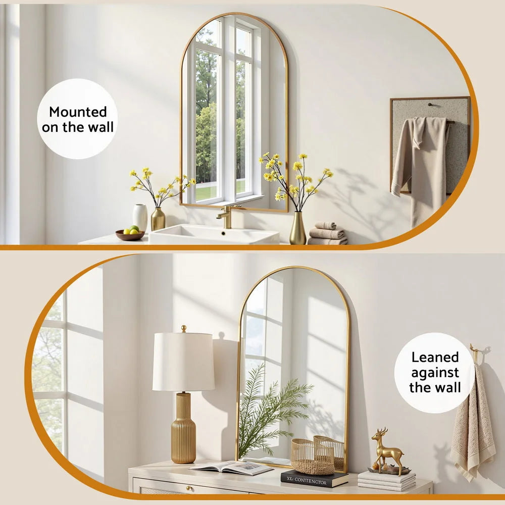 Embellir 86x50cm Arched Wall Mirror Vanity Makeup Home