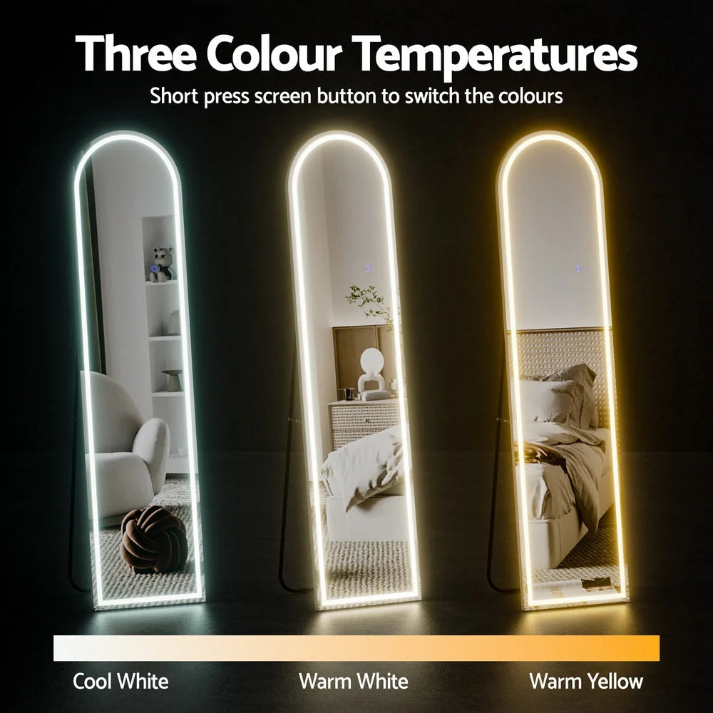 Full Length Mirror Floor Dressing Mirror 160cm Decor Mirrors Embellir LED