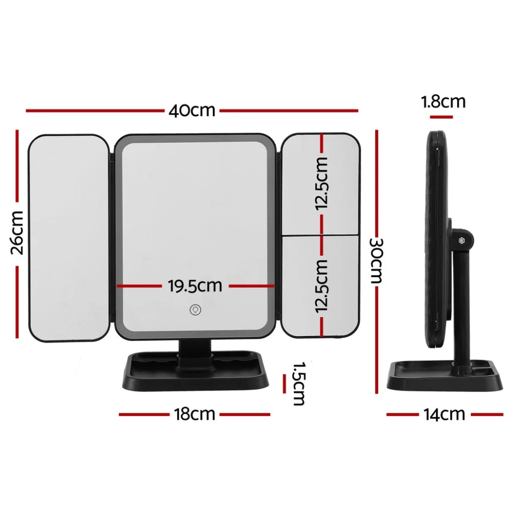 Embellir LED Makeup Mirror Tri-fold Lighted Vanity Mirrors