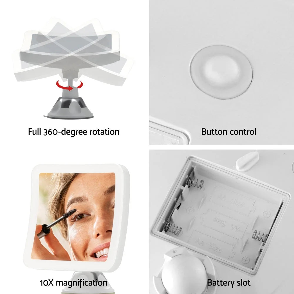 Embellir Makeup Mirror 10X Magnification LED Light