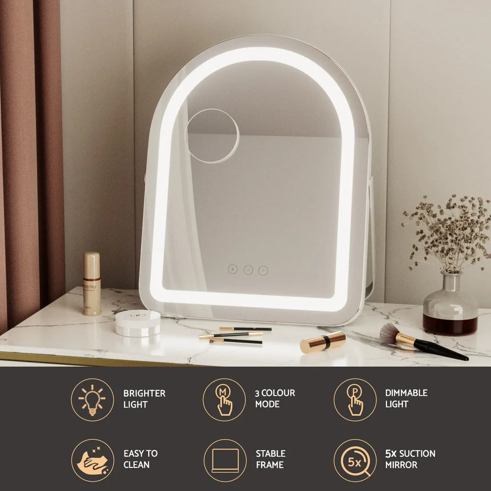 Mirror with embellir makeup dressing vanity