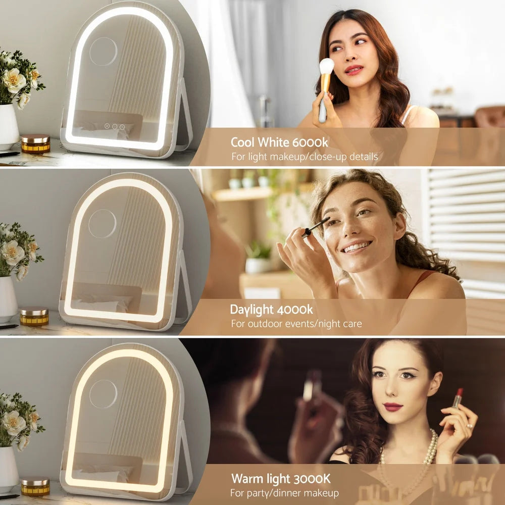 Mirror with embellir makeup dressing vanity led