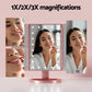 Mirror with embellir tri fold makeup magnifying