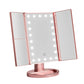 Pink 1x2x3x mirror with embellir tri fold makeup
