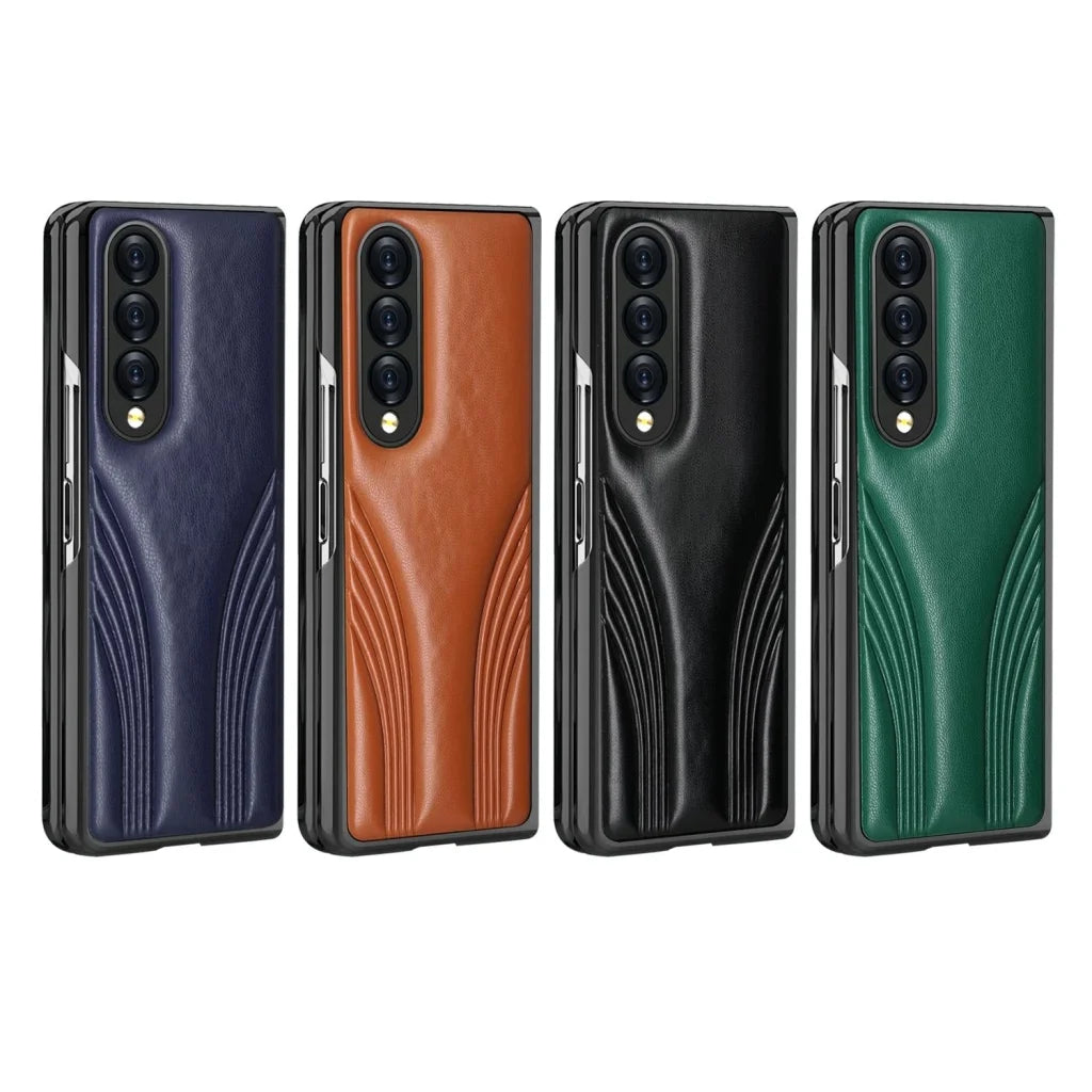 Embossed Folding Case For Samsung Galaxy Z Fold 4 - Blue-1915196526708264961