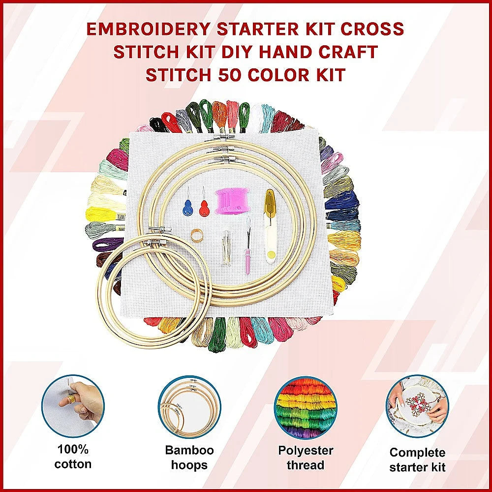 Embroidery starter kit with natural finish and practical hardware