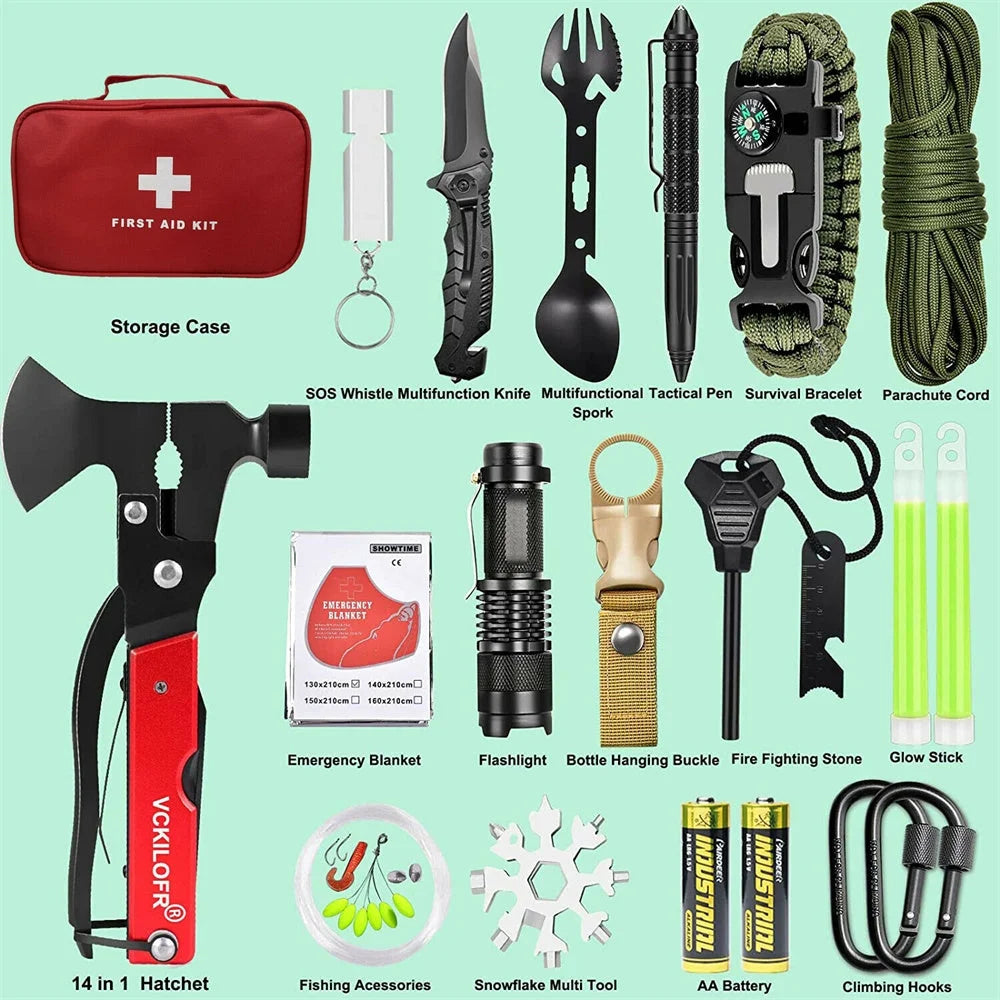 Emergency Survival Kit 32 in 1 Camping SOS Tool Sports Tactical Hiking