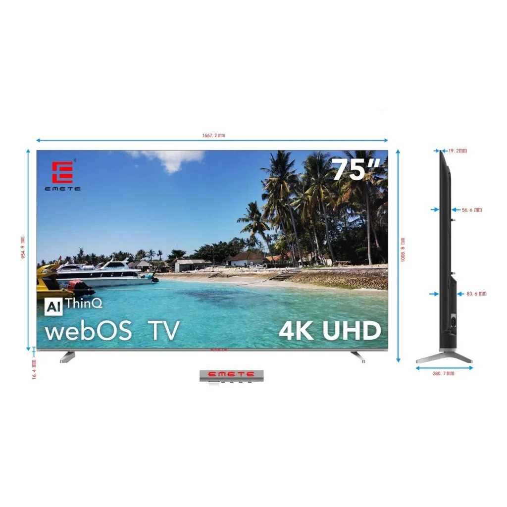 EMETE 75 Frameless UHD Smart WebOS TV appliances