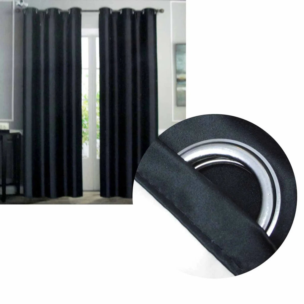 Emporio Hudson Pair of Coated Back Blockout Eyelet Curtains