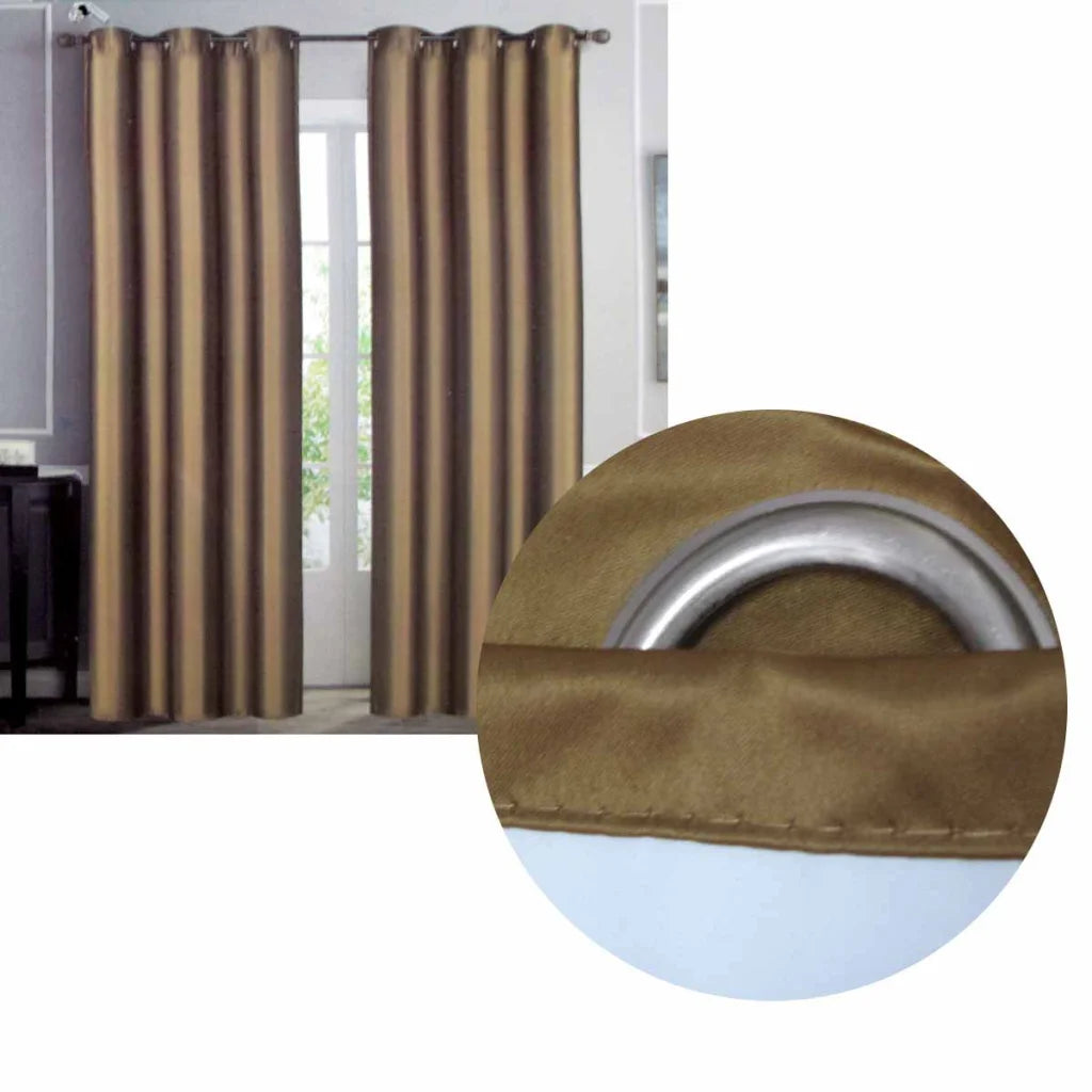 Emporio Hudson Pair of Coated Back Blockout Eyelet Curtains