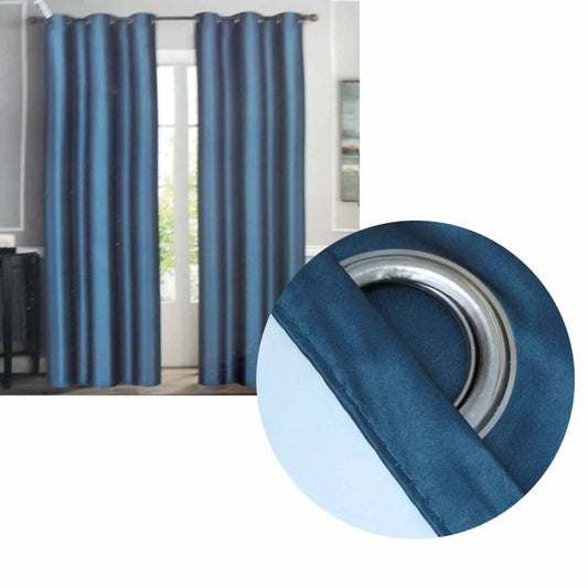 Emporio Hudson Pair of Coated Back Blockout Eyelet Curtains