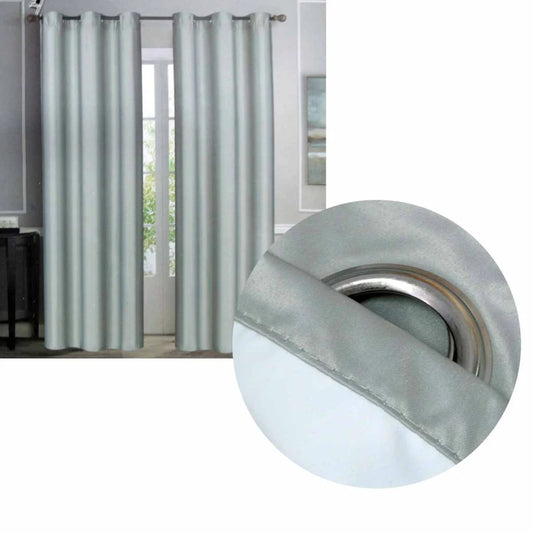 Emporio Hudson Pair of Coated Back Blockout Eyelet Curtains