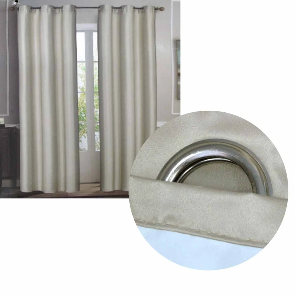 Emporio Hudson Pair of Coated Back Blockout Eyelet Curtains