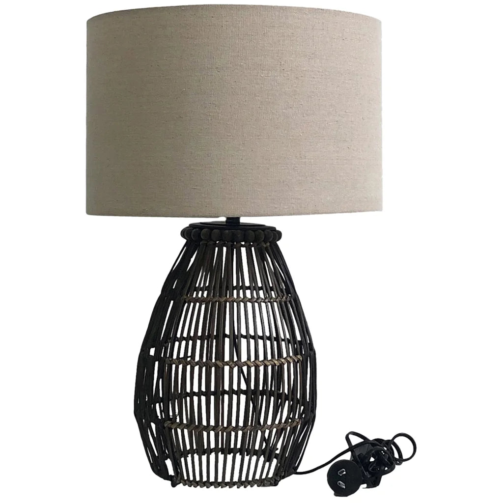 Emporium Rattan Table Lamp 35x55cm - Home & Garden >