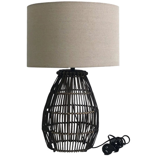 Emporium Rattan Table Lamp 35x55cm - Home & Garden >