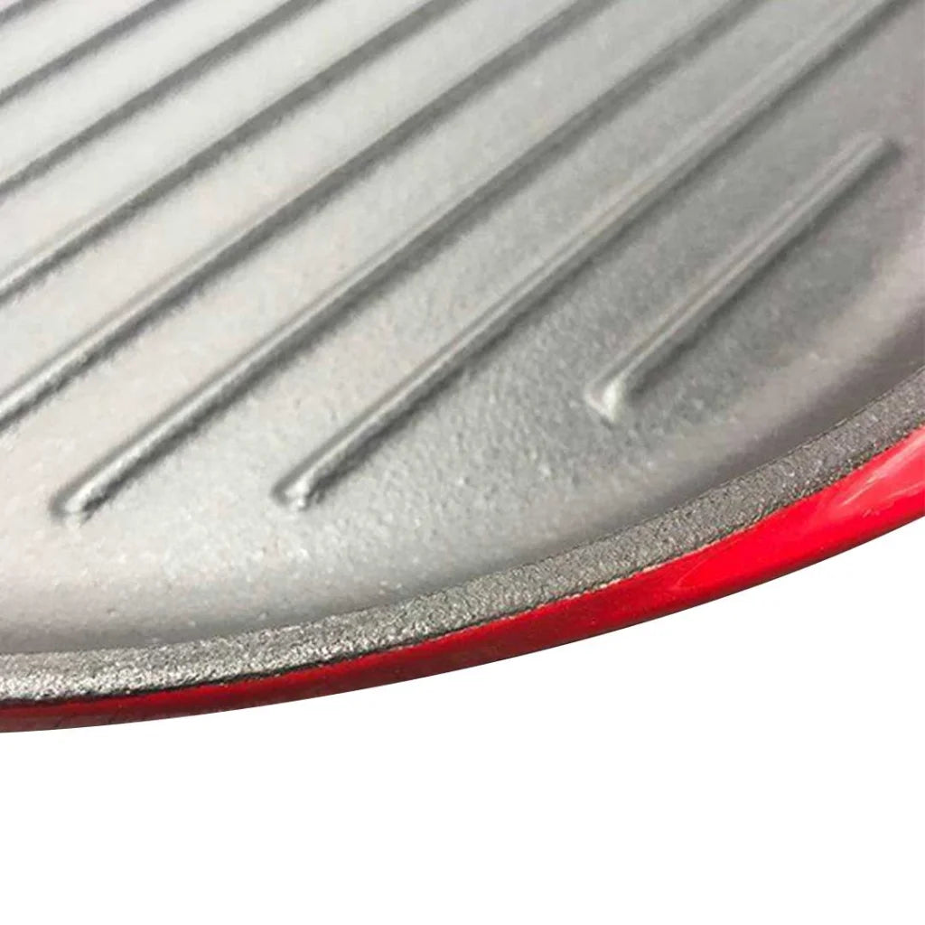 Enamel Porcelain Cast Iron Frying Pan Skillet Non-Stick Coating Steak Sizzle Platter 26cm - Premium