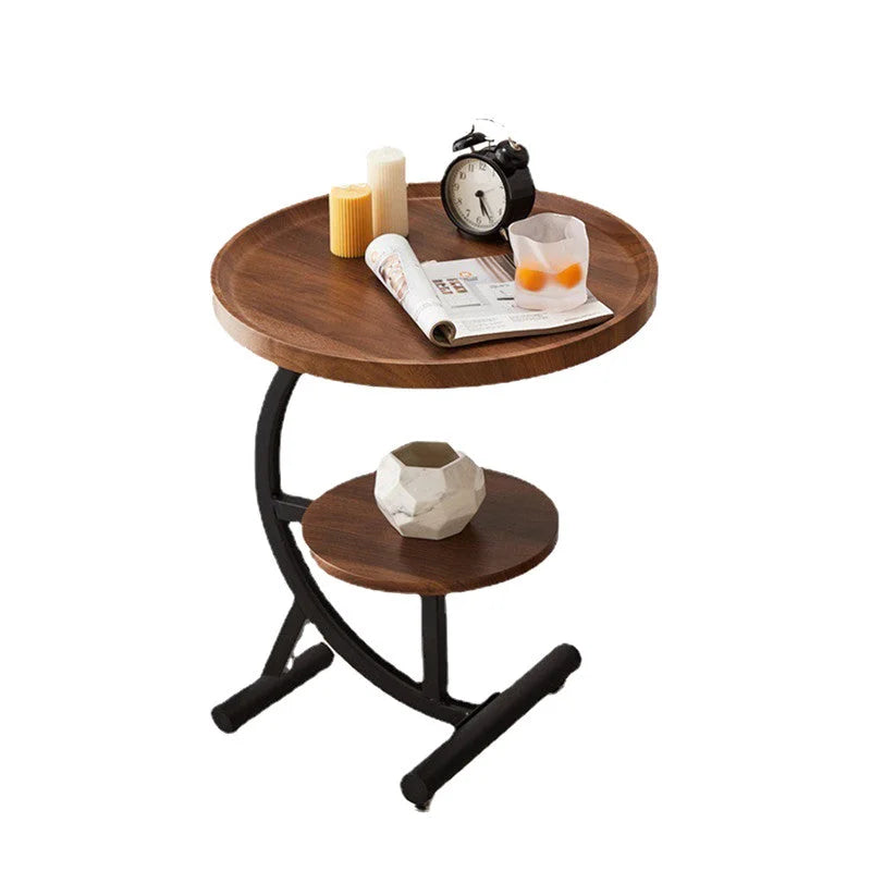 End Table 2 Tier Sofa Side Round Nightstand Sturdy Metal