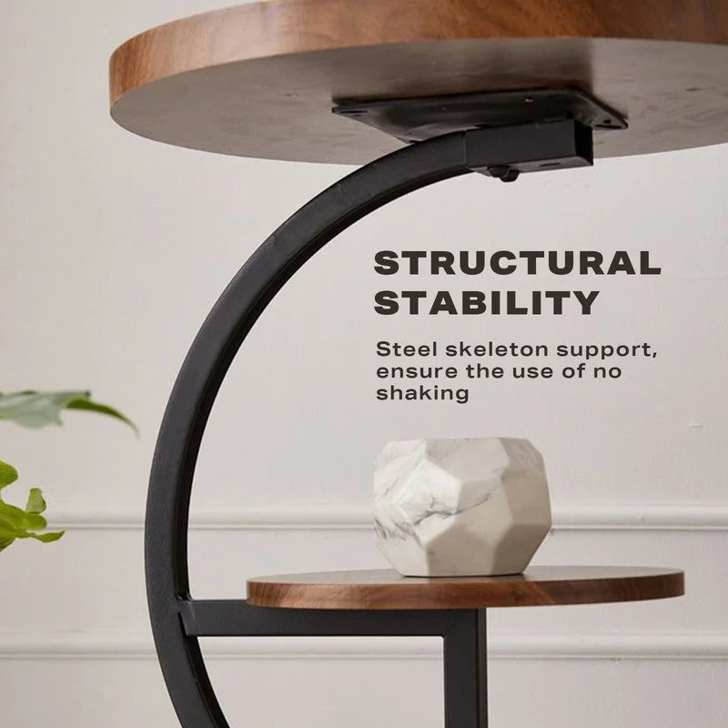End Table 2 Tier Sofa Side Round Nightstand Sturdy Metal