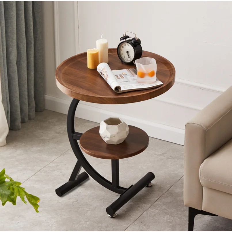 End Table 2 Tier Sofa Side Round Nightstand Sturdy Metal
