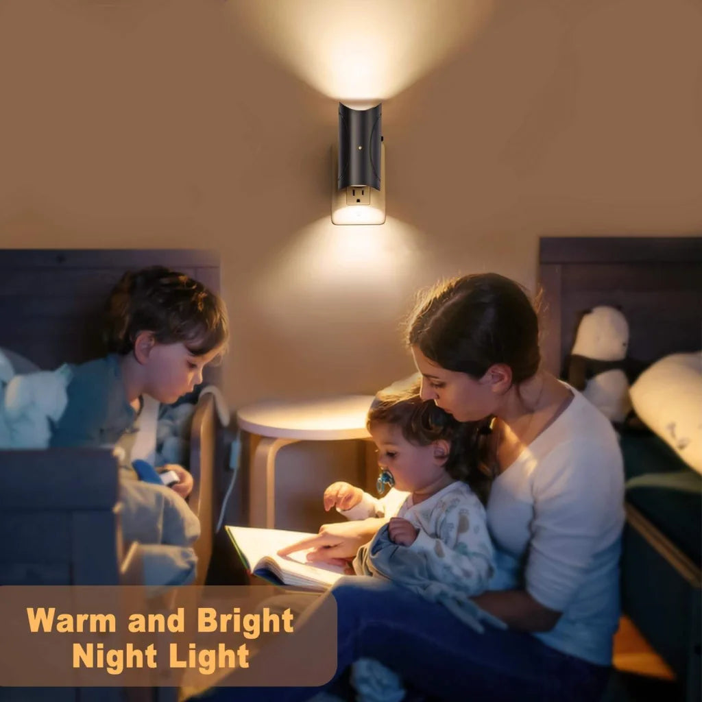Energy Saving Plug-in LED Nightlight - Smooth Dimming Auto
