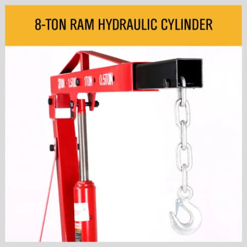 Engine Crane 2 Ton Hydraulic Hoist Folding Shop Mobile