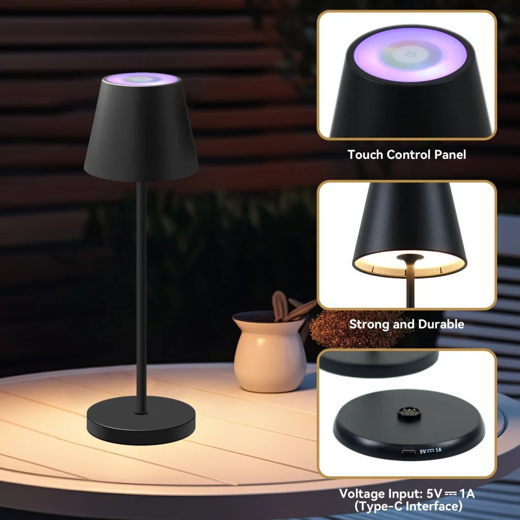 Enoki Portable RGB Table Lamp - Black - Home & Garden >