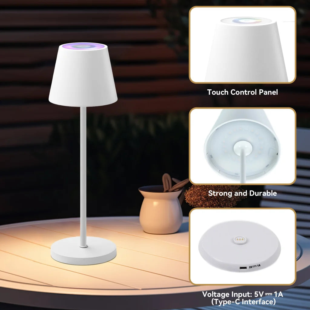 Enoki Portable RGB Table Lamp - White - Home & Garden >