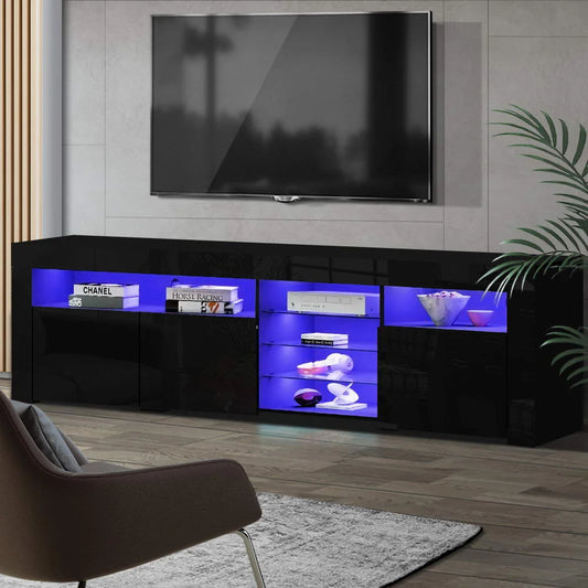 Black 180cm 3 cabinet with entertainment unit tv led