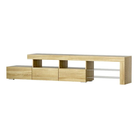 Wood 215cm cabinet with entertainment unit tv led