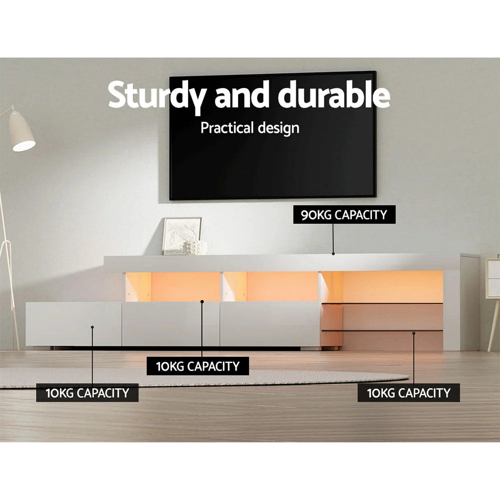 Entertainment Unit TV Cabinet LED 215cm white caya 709