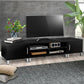 Entertainment Unit with Cabinets Black TV stand lowline