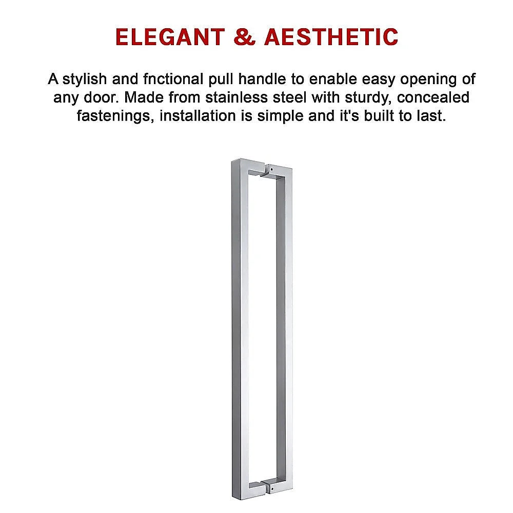 Entrance Door Pull Handle Brushed Satin - 1500MM - Home &