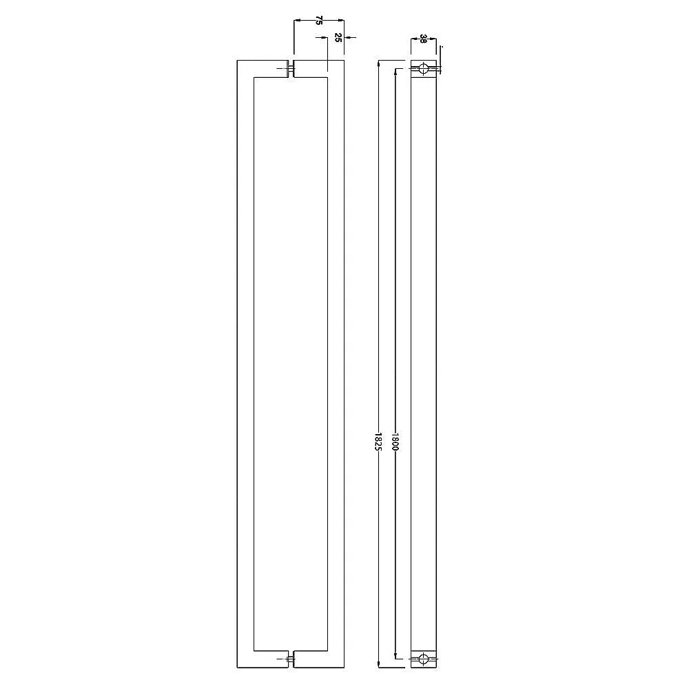 Entrance Door Pull Handle Brushed Satin - 1800MM - Home &