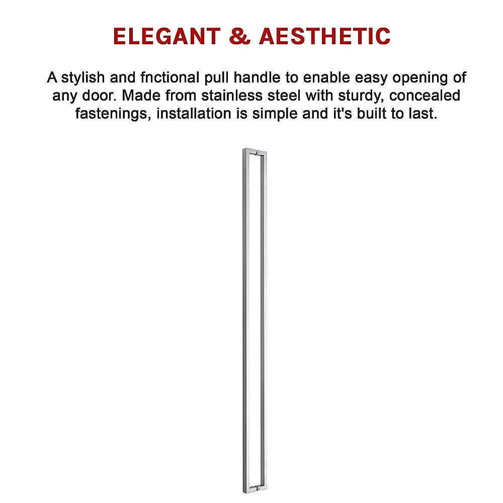 Entrance Door Pull Handle Brushed Satin - 1800MM - Home &