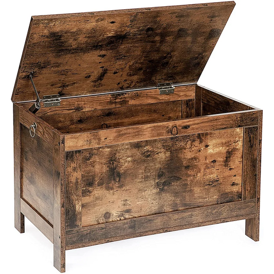 Entryway Storage Bench Wooden Sturdy with Safety Hinge