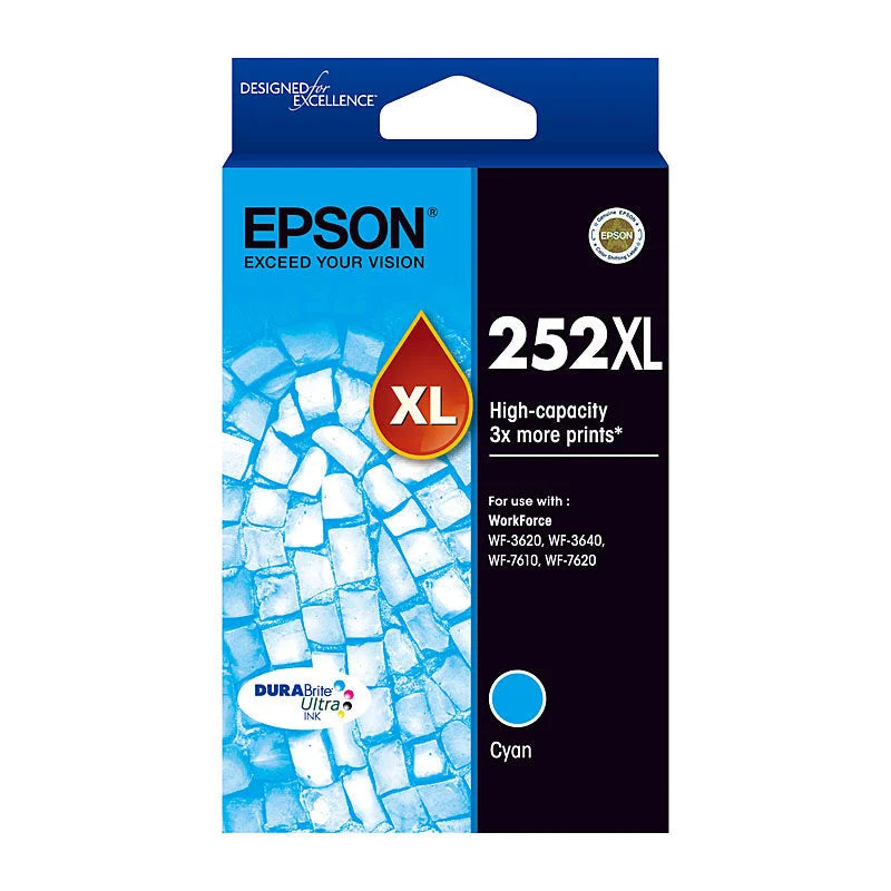 EPSON 252XL Cyan Ink Cartridge for WF3620/3640/7610/7620