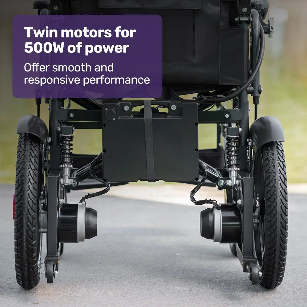 EQUIPMED Electric Folding Wheelchair Wide Bariatric Chair