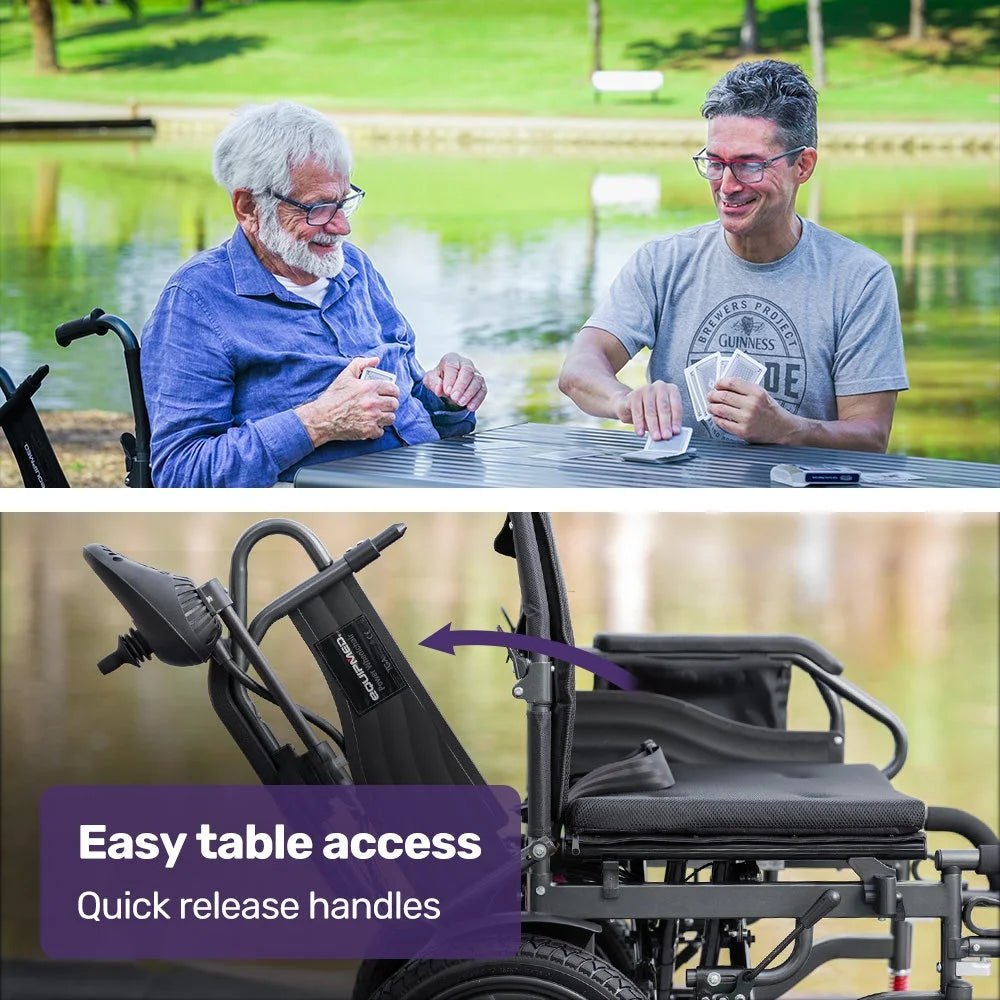 EQUIPMED Electric Folding Wheelchair Wide Bariatric Chair