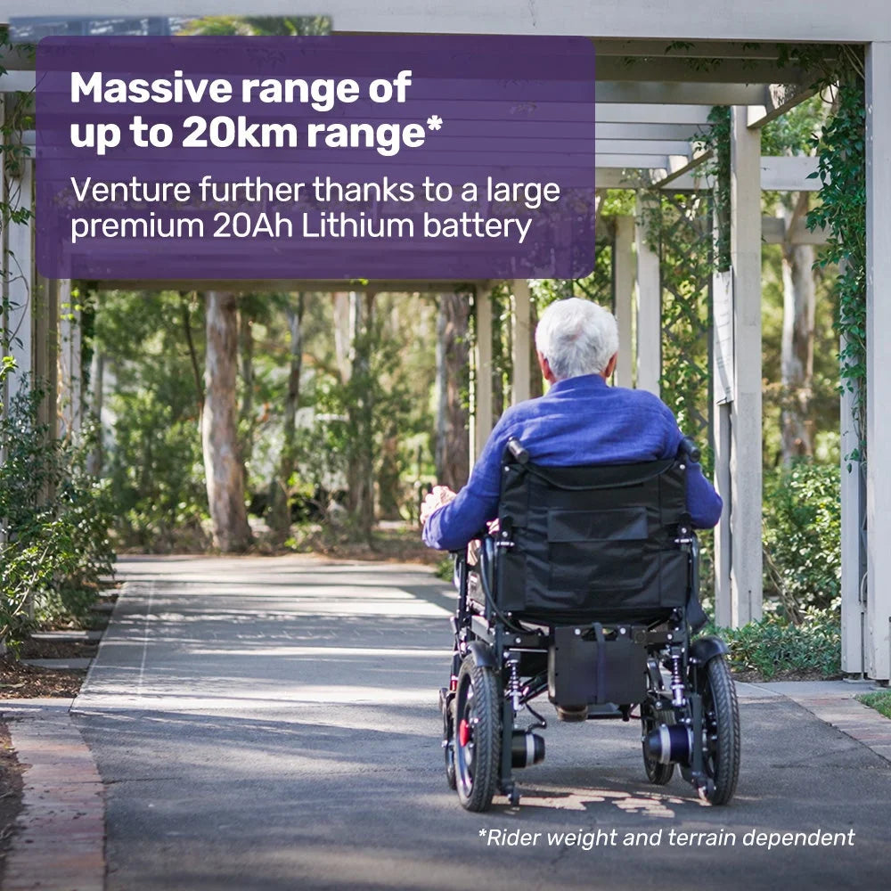 EQUIPMED Electric Folding Wheelchair Wide Bariatric Chair