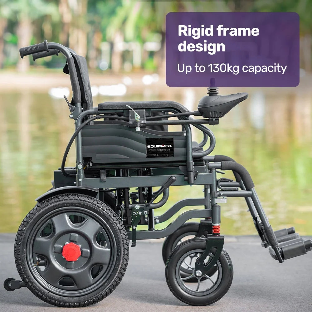 EQUIPMED Electric Folding Wheelchair Wide Bariatric Chair