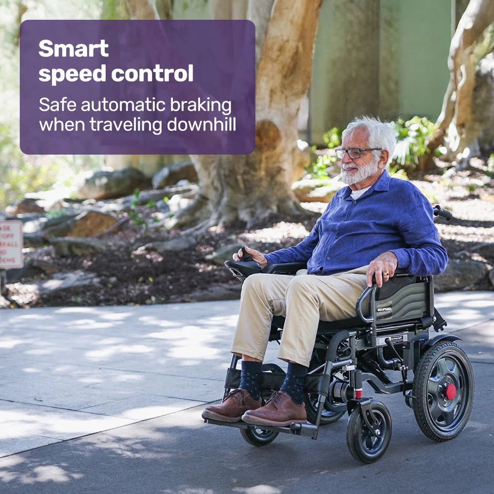 EQUIPMED Electric Folding Wheelchair Wide Bariatric Chair