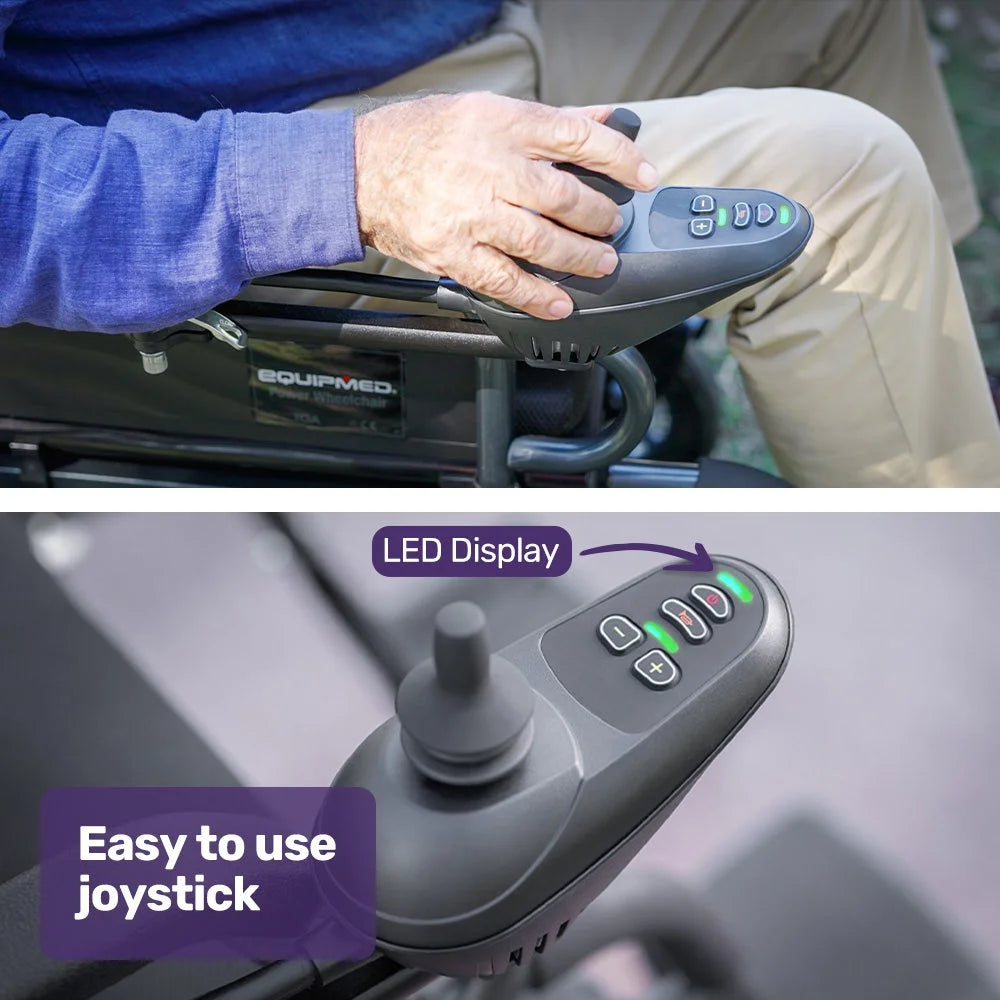 EQUIPMED Electric Folding Wheelchair Wide Bariatric Chair