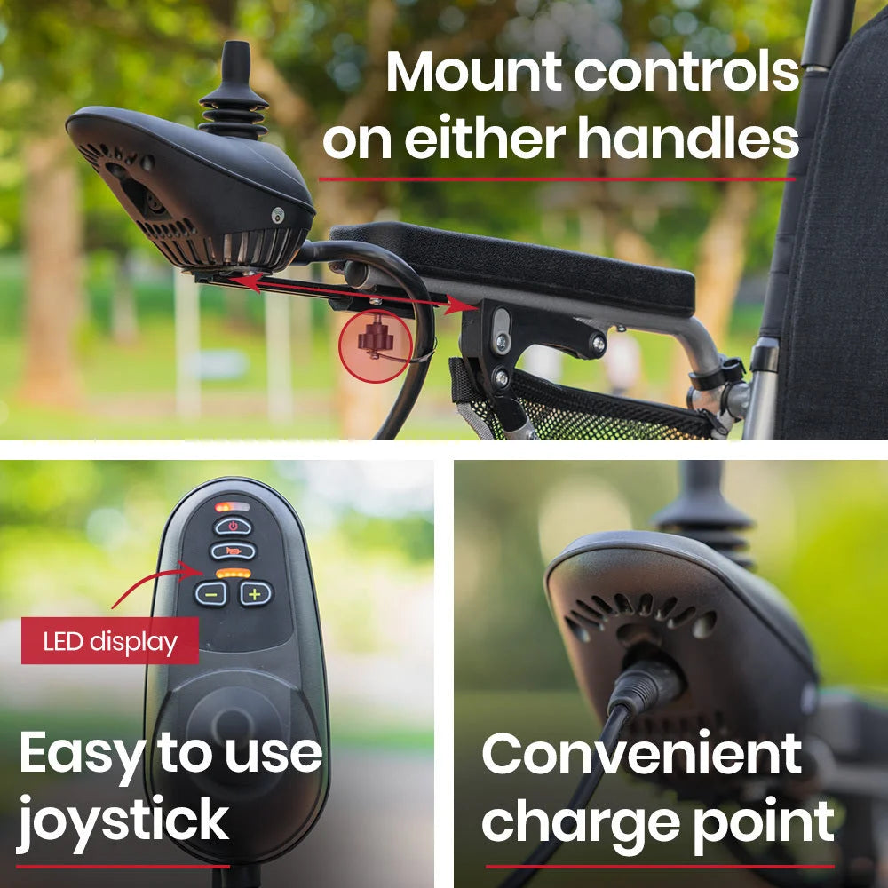 EQUIPMED Power Electric Wheelchair Airline Approved Wheel