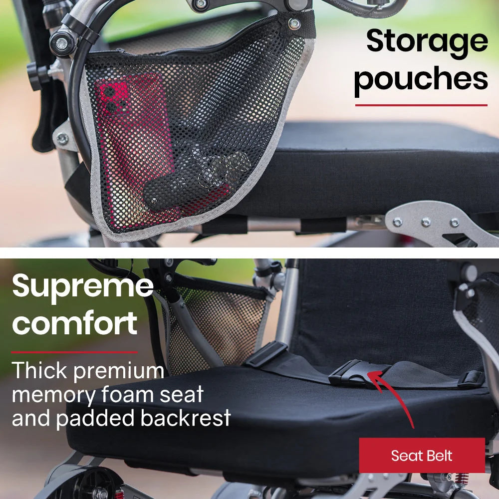 EQUIPMED Power Electric Wheelchair Airline Approved Wheel