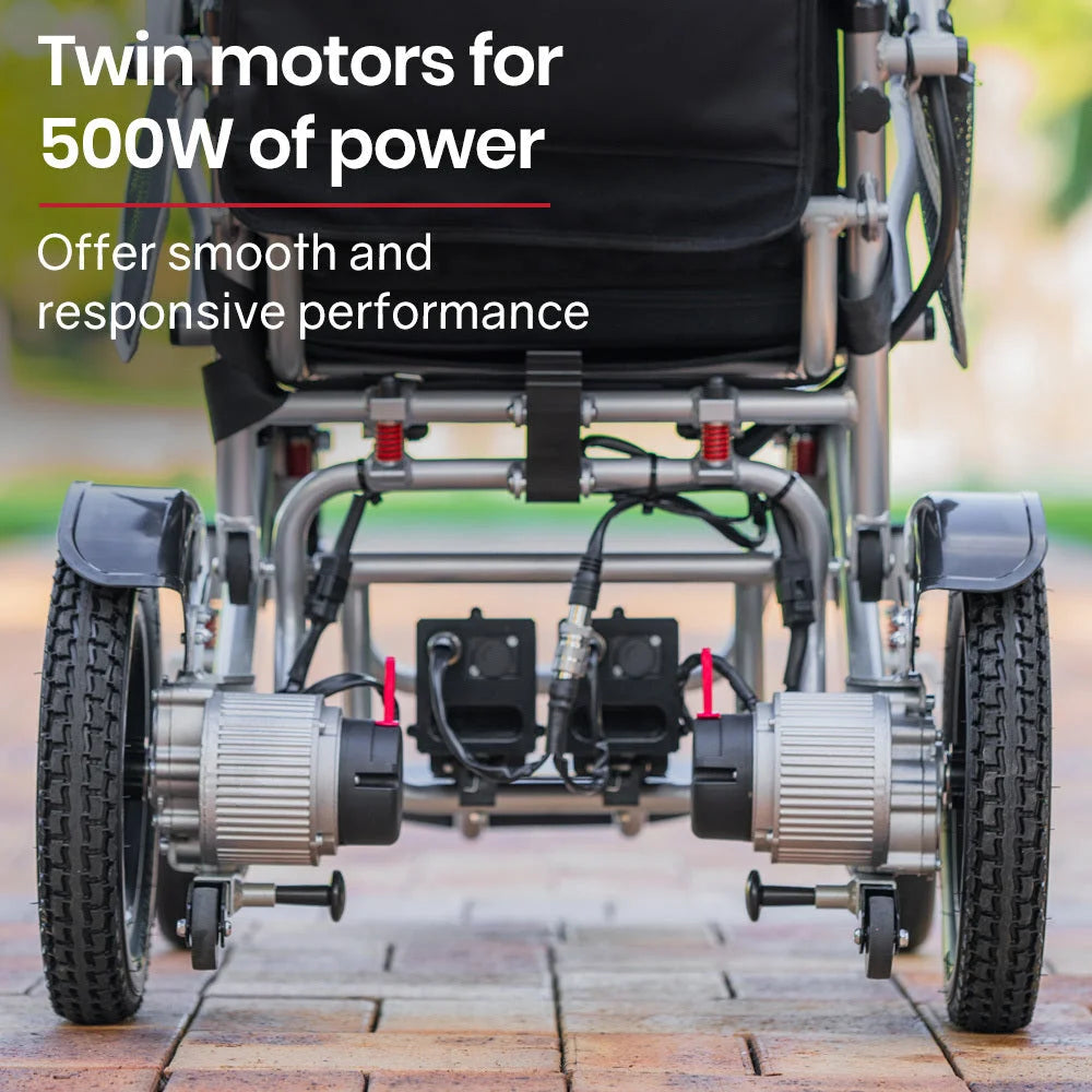 EQUIPMED Power Electric Wheelchair Airline Approved Wheel