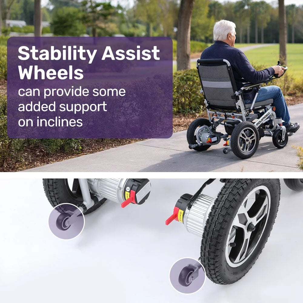 EQUIPMED Ultra-Light Power Wheelchair Tight Turning Airline