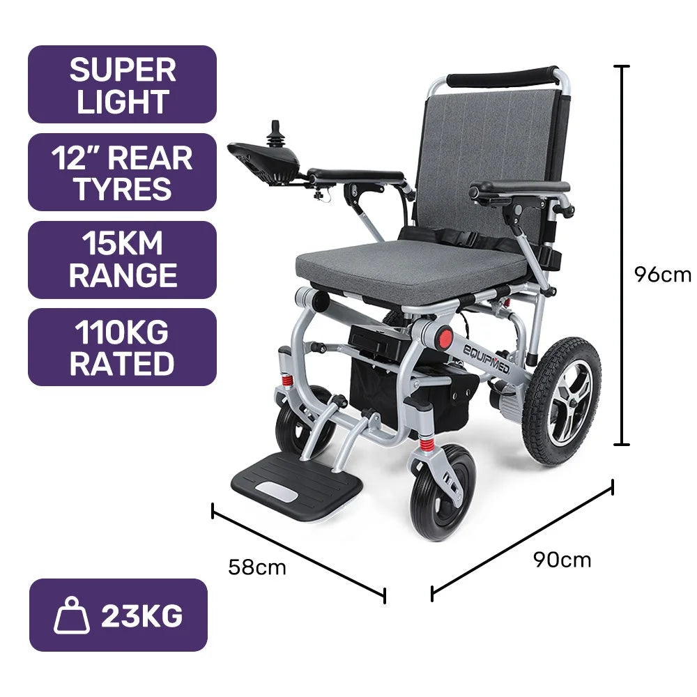 EQUIPMED Ultra-Light Power Wheelchair Tight Turning Airline