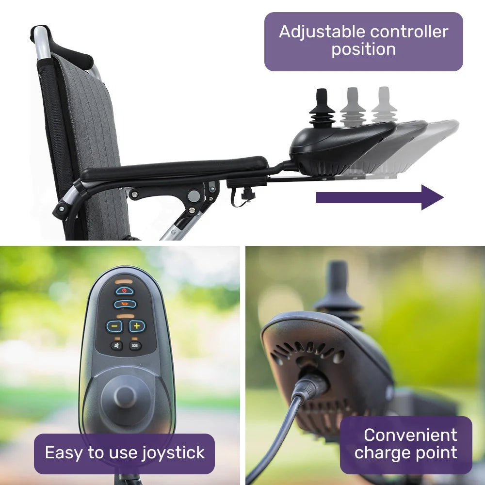 EQUIPMED Ultra-Light Power Wheelchair Tight Turning Airline