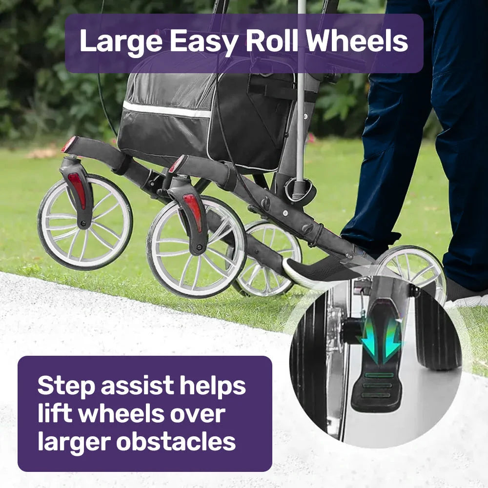 EQUIPMED Upright Rollator Walker with Forearm Rest Supports
