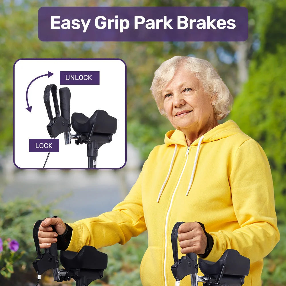 EQUIPMED Upright Rollator Walker with Forearm Rest Supports